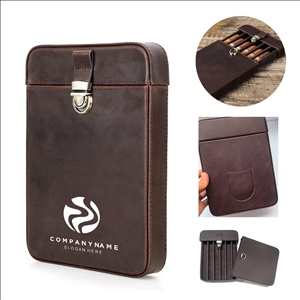 6-Count Crazy Horse Leather Cigar Case